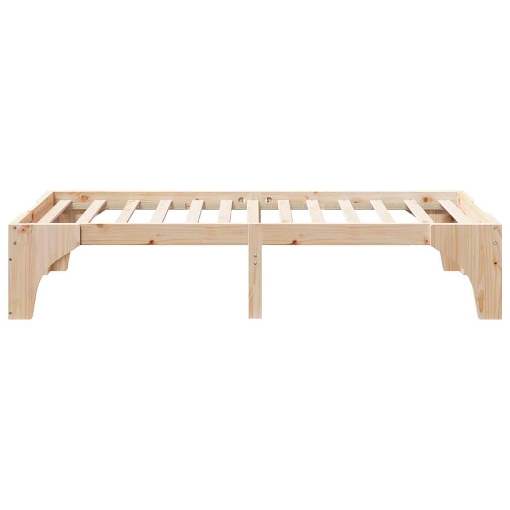 Földi ágykeret tárolóval Barna 75 x 190 cm Tömör fenyőfa