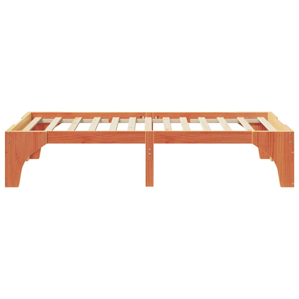 Földi ágykeret tárolóval Barna 75 x 190 cm Tömör fenyőfa