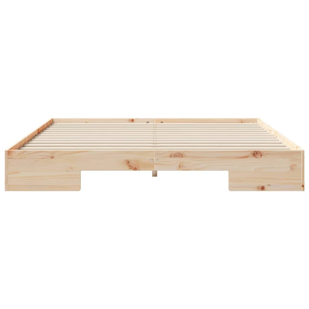 Földi ágykeret tárolóval Barna 200 x 200 cm Tömör fenyőfa