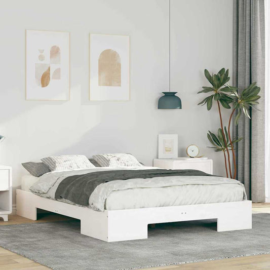 Földi ágykeret tárolóval Fehér 120 x 200 cm Tömör fenyőfa