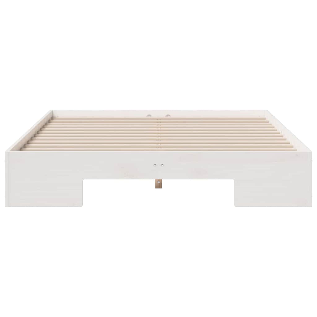 Földi ágykeret tárolóval Fehér 120 x 200 cm Tömör fenyőfa