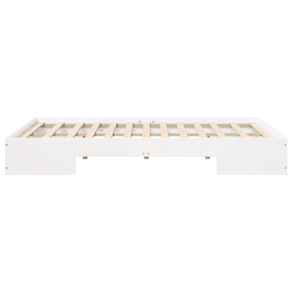 Földi ágykeret tárolóval Fehér 120 x 200 cm Tömör fenyőfa