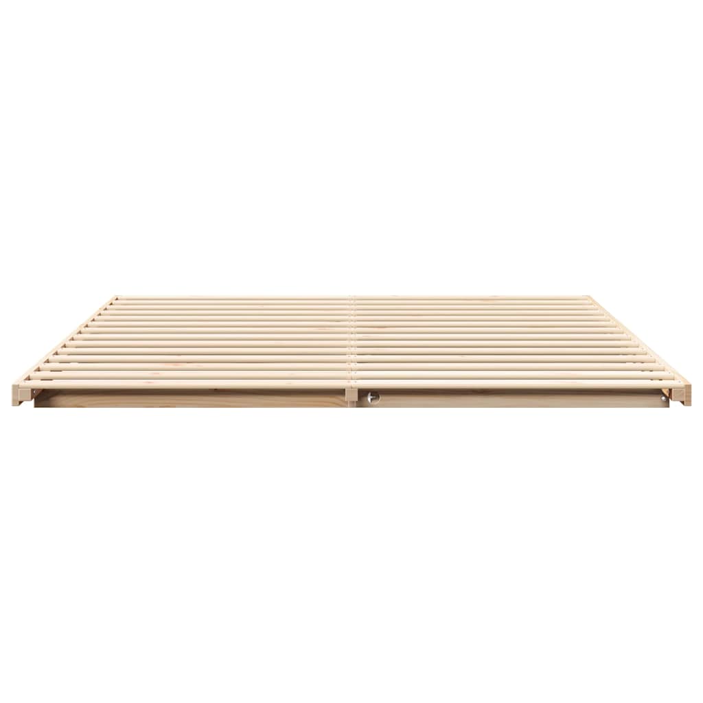 Földi ágykeret Barna 200 x 200 cm Tömör fenyőfa