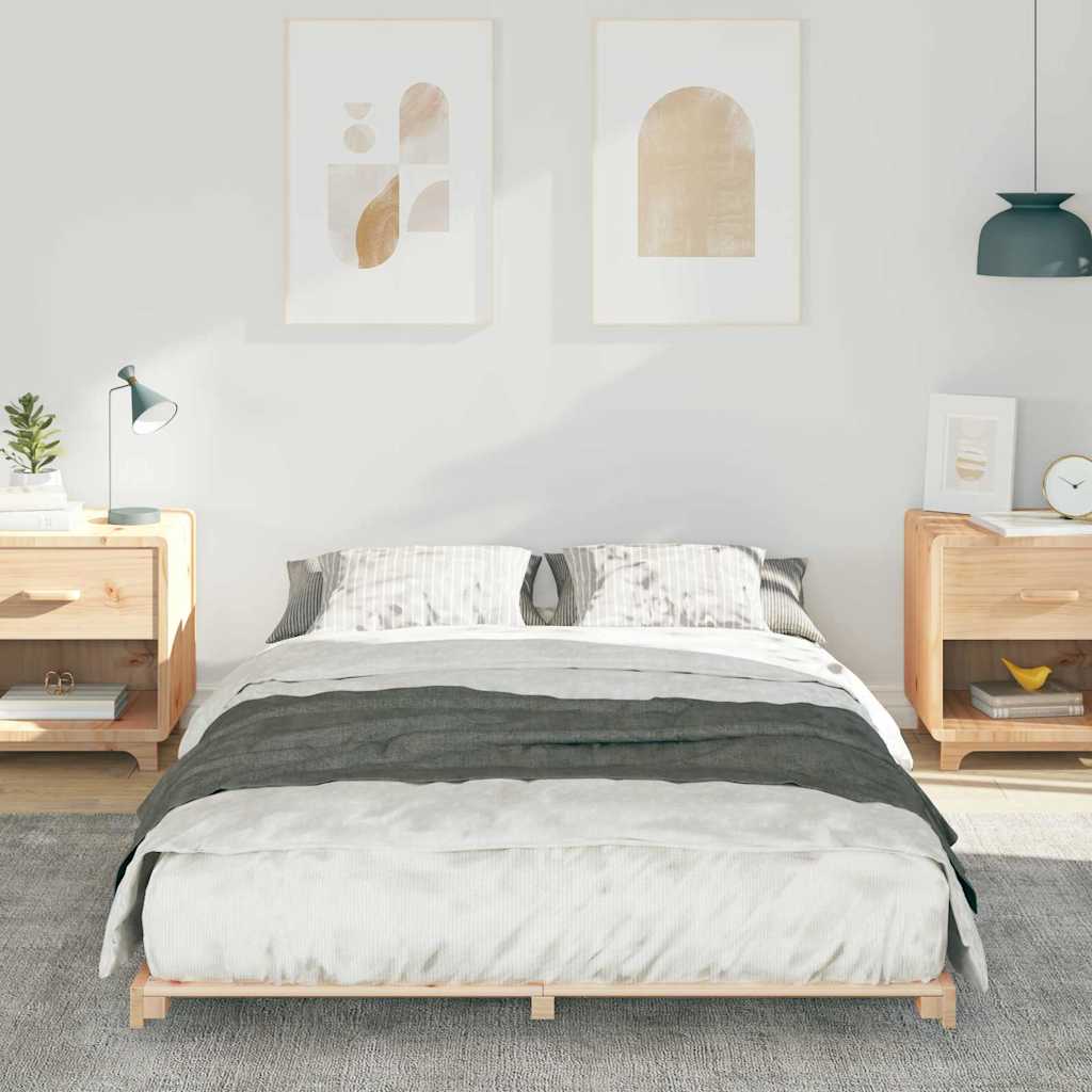 Földi ágykeret Barna 120 x 200 cm Tömör fenyőfa