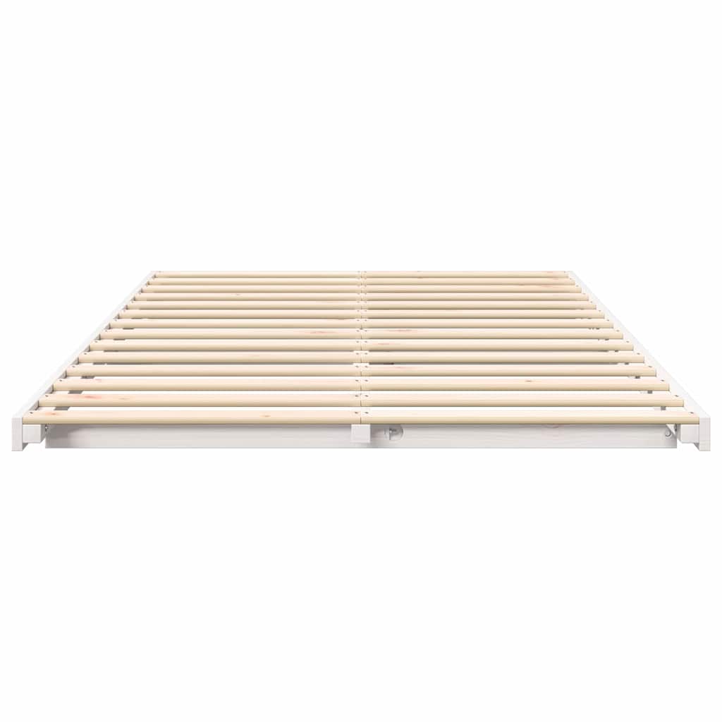 Földi ágykeret Fehér 120 x 200 cm Tömör fenyőfa