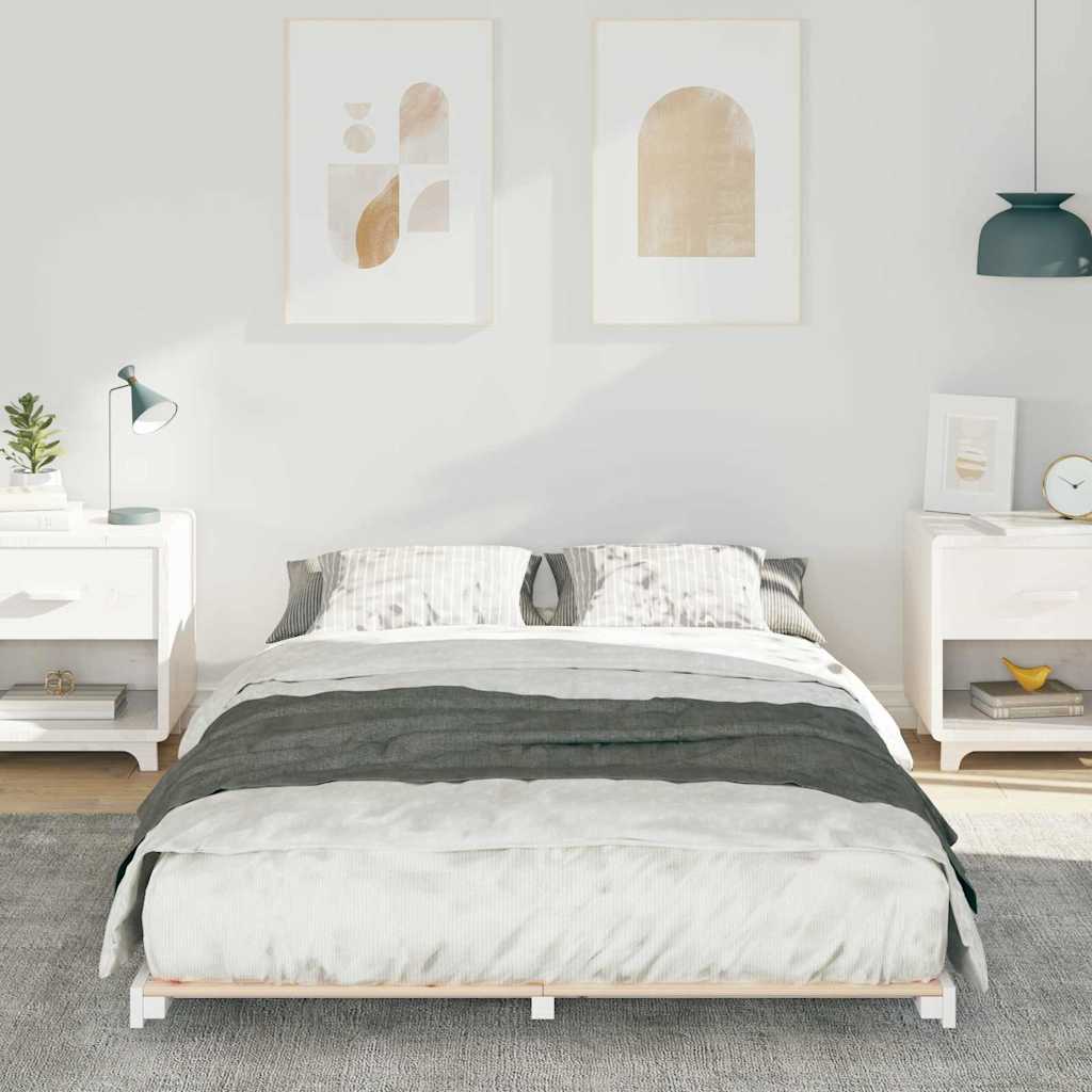 Földi ágykeret Fehér 120 x190 cm Tömör fenyőfa