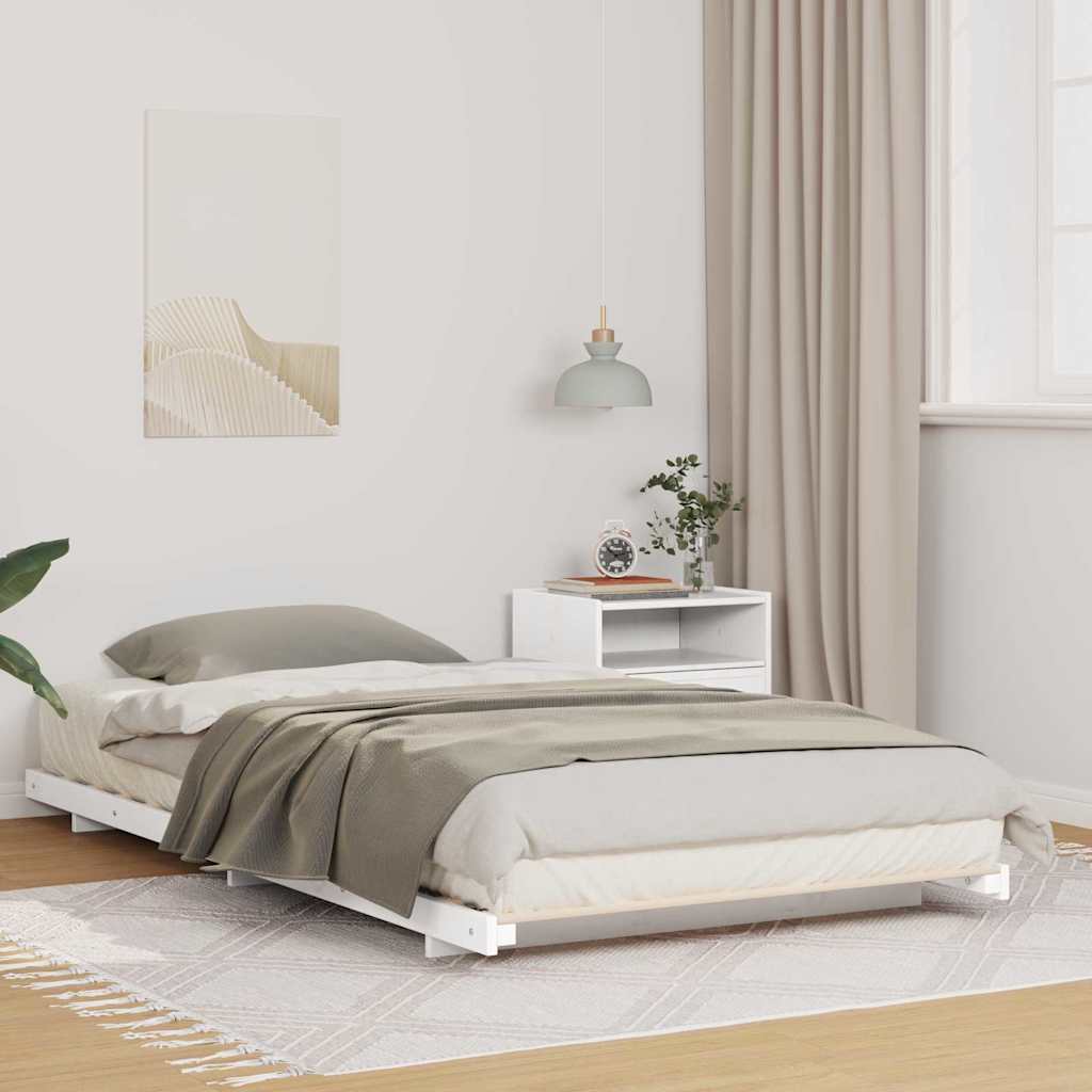 Földi ágykeret Fehér 90 x 200 cm Tömör fenyőfa