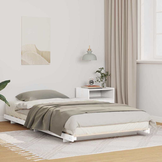 Földi ágykeret Fehér 90 x 200 cm Tömör fenyőfa