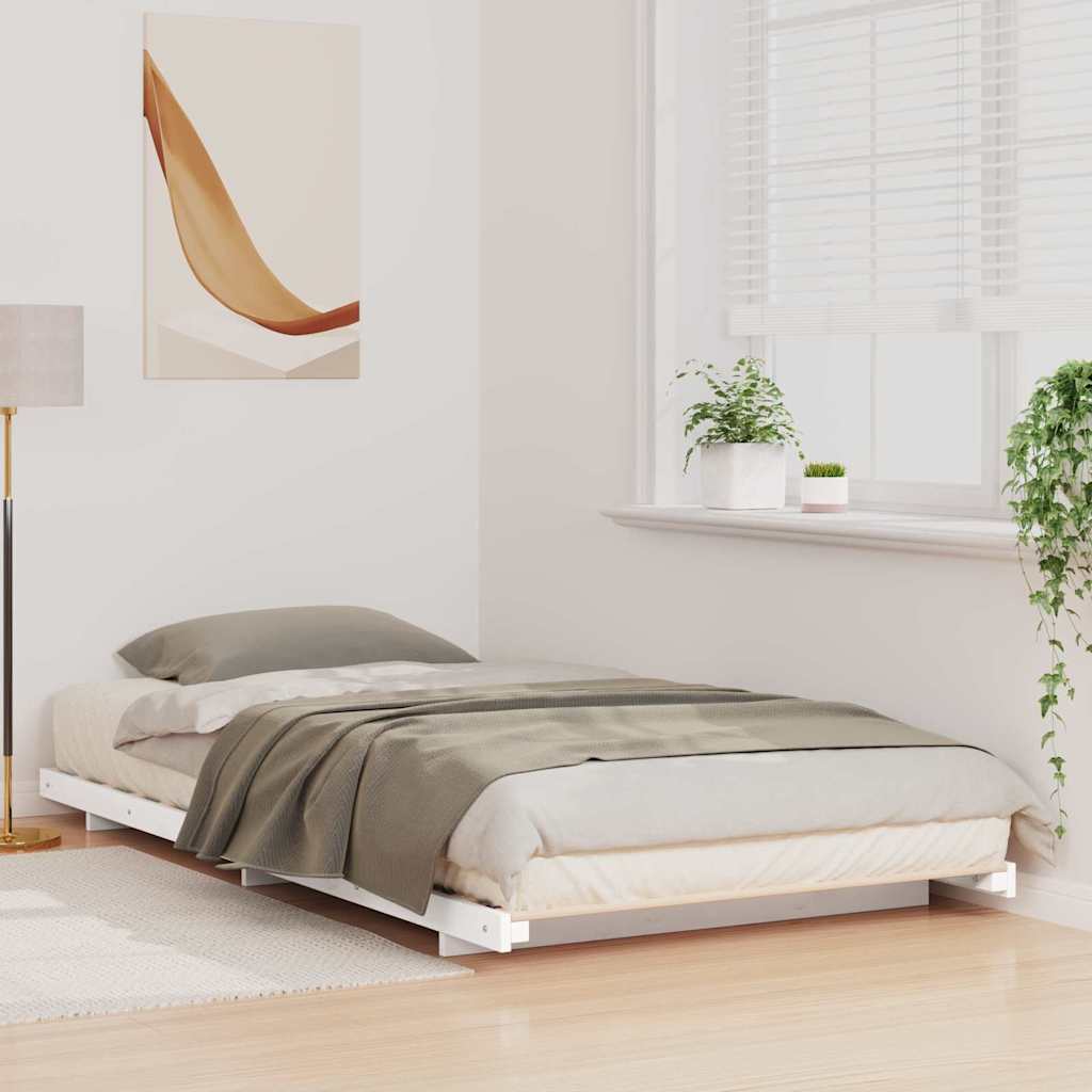 Földi ágykeret Fehér 90 x 200 cm Tömör fenyőfa