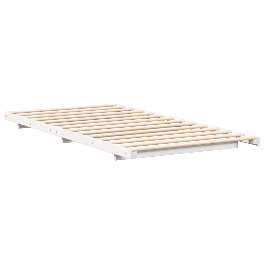 Földi ágykeret Fehér 90 x 200 cm Tömör fenyőfa