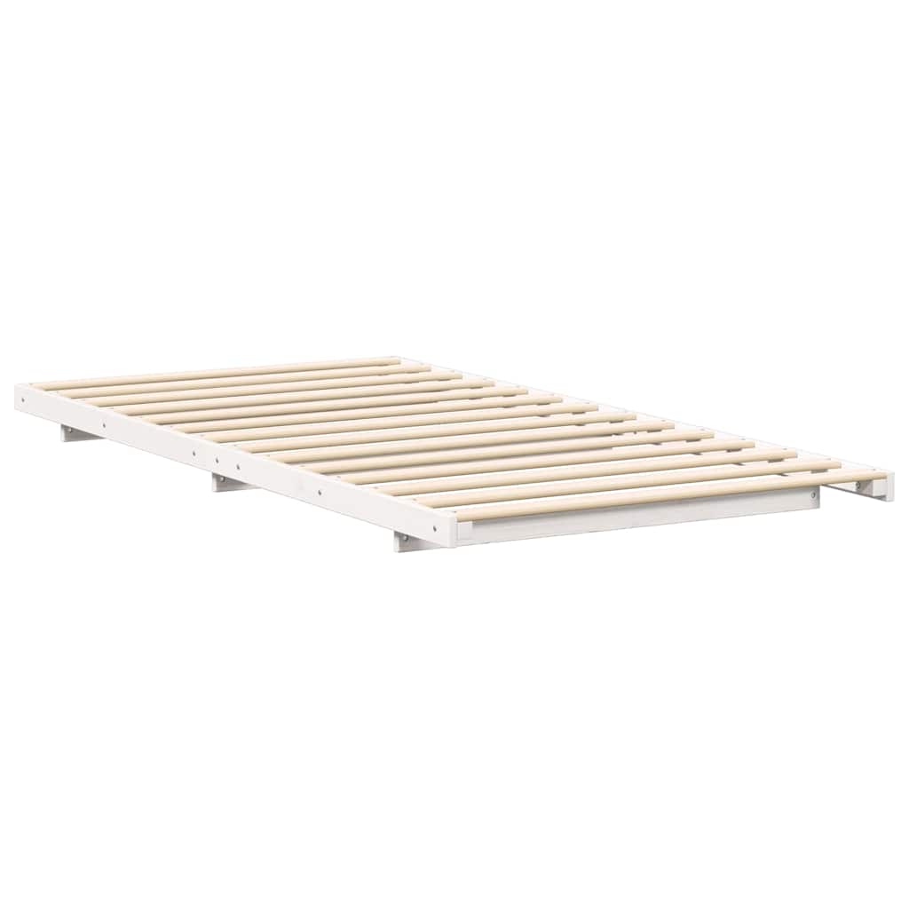 Földi ágykeret Fehér 90 x 200 cm Tömör fenyőfa