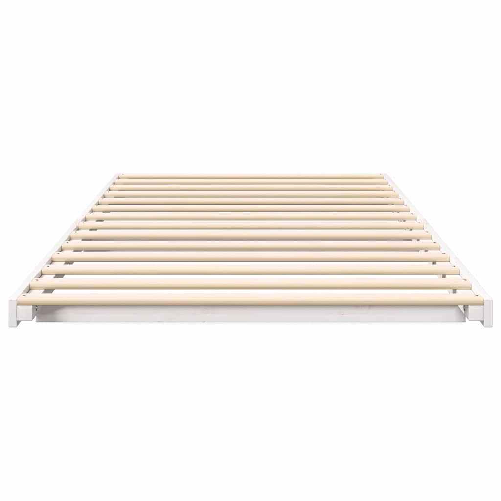 Földi ágykeret Fehér 90 x 200 cm Tömör fenyőfa