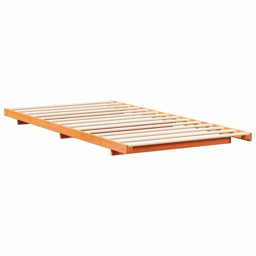 Földi ágykeret Viaszbarna 75 x 190 cm Tömör fenyőfa