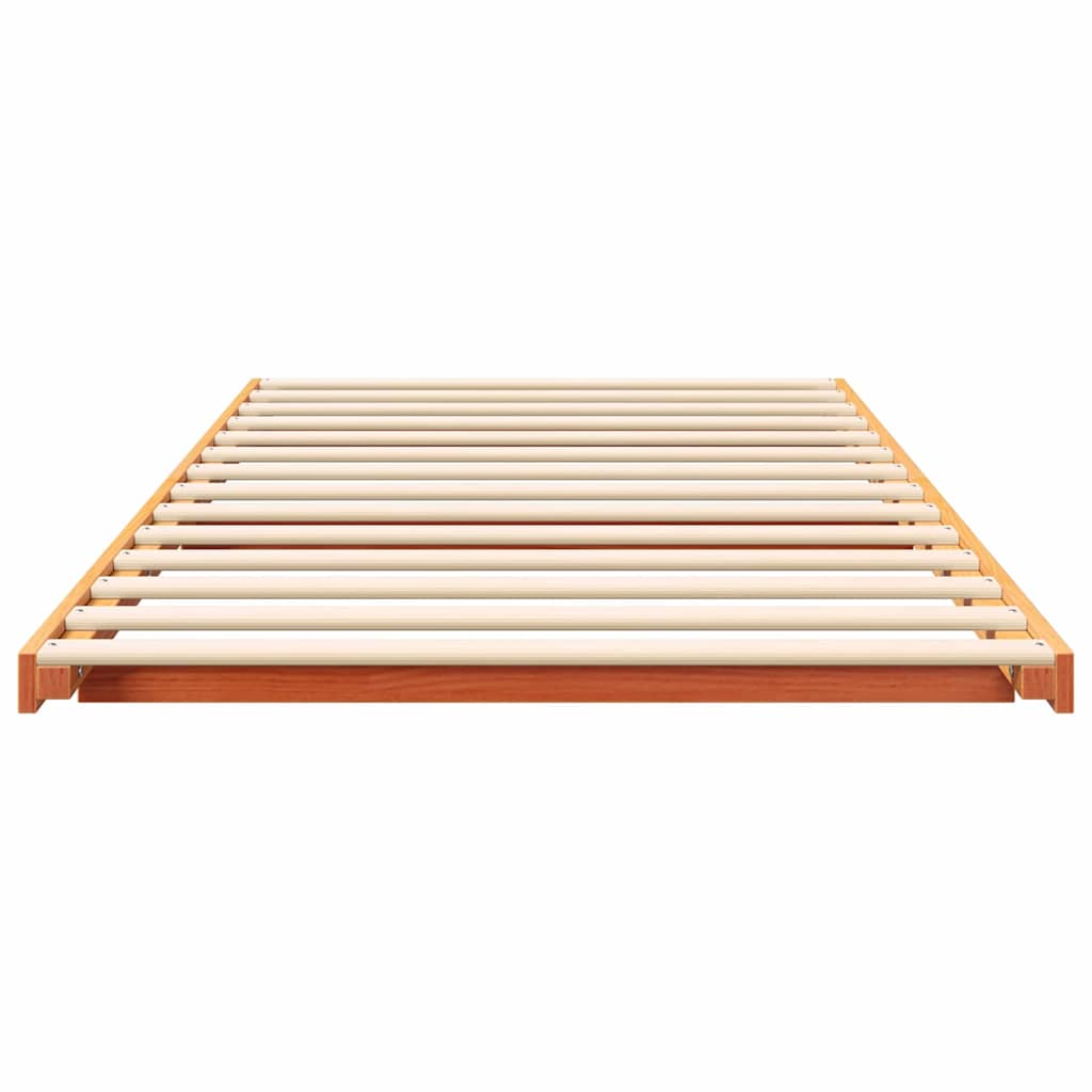 Földi ágykeret Viaszbarna 75 x 190 cm Tömör fenyőfa