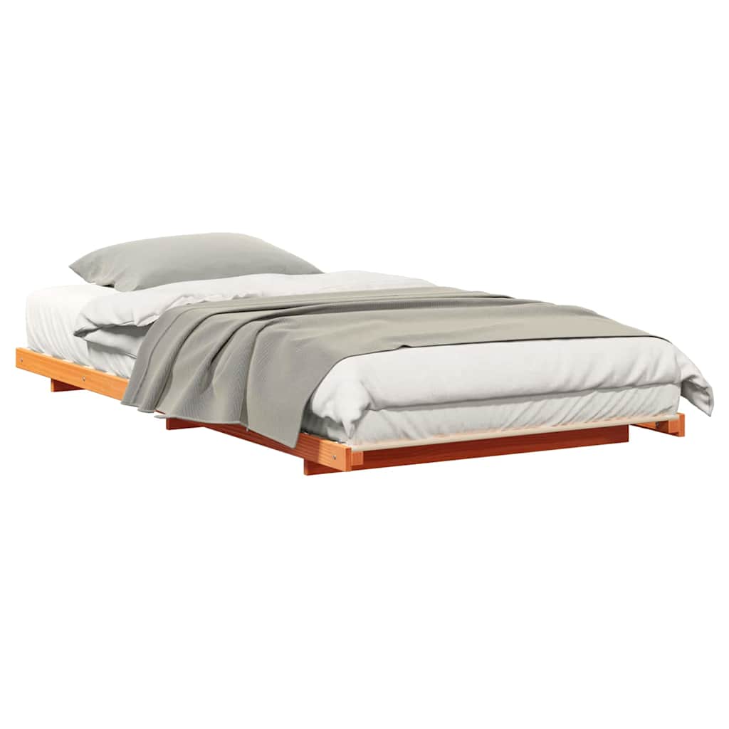 Földi ágykeret Viaszbarna 80 x 210 cm Tömör fenyőfa