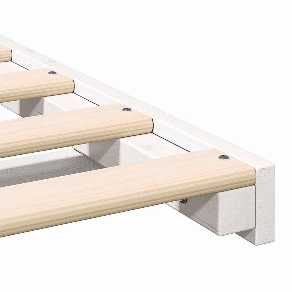 Földi ágykeret Fehér 90 x 210 cm Tömör fenyőfa