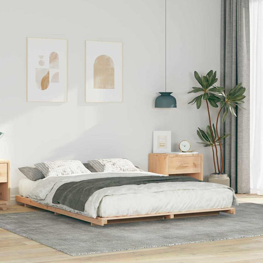 Földi ágykeret Barna 160 x 210 cm Tömör fenyőfa