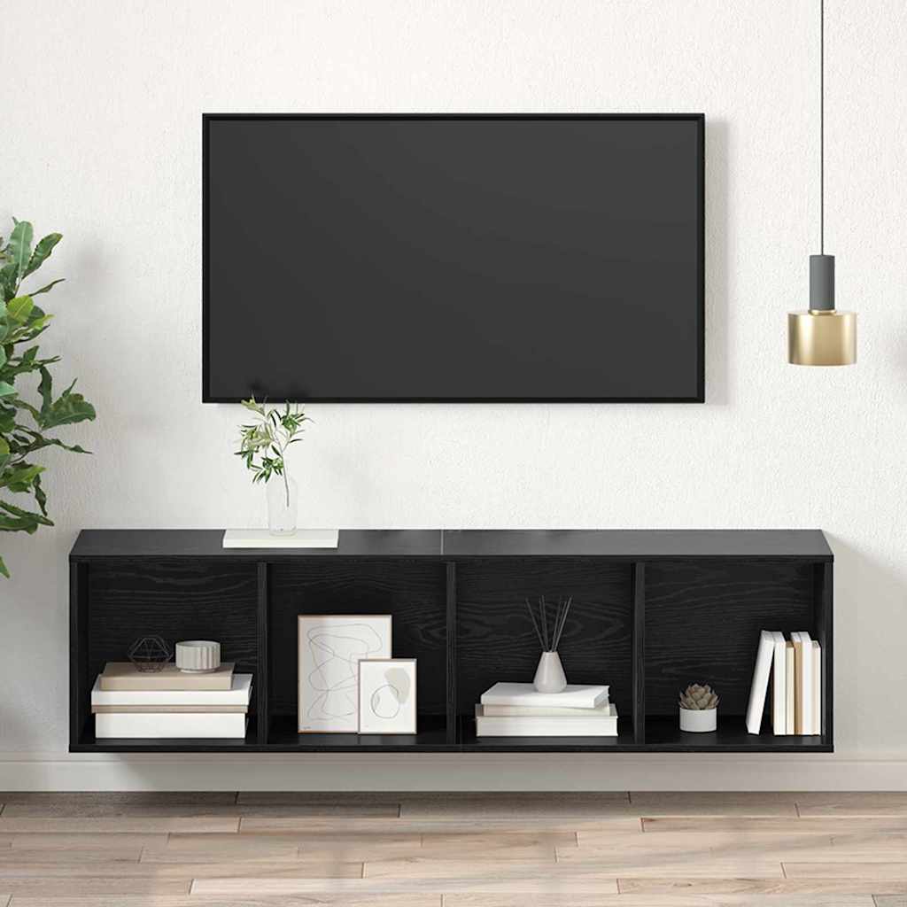 TV szekrény garnitúra Fekete tölgy 37 x 37 x 142,5 cm Faanyag