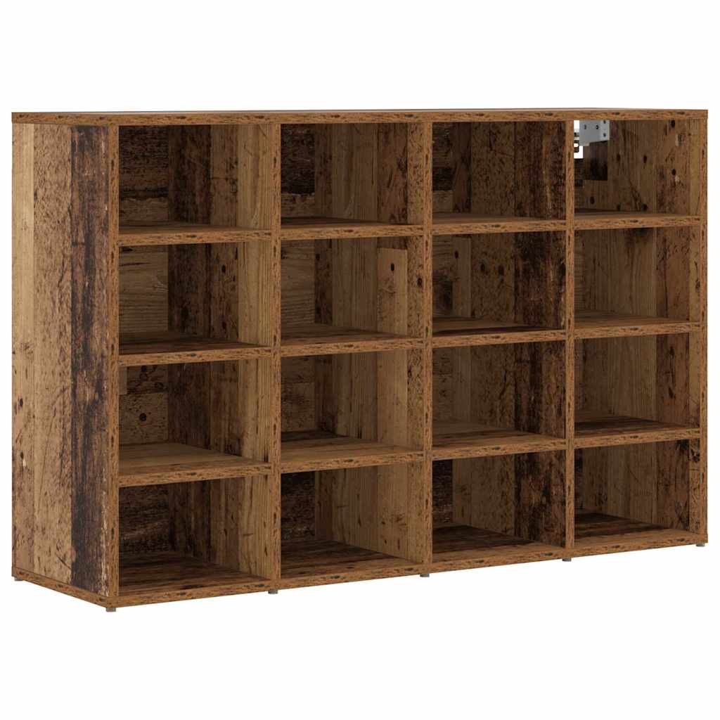 Cipőszekrény polcokkal tárolóval Régi fa 103x30x51 cm Faanyag