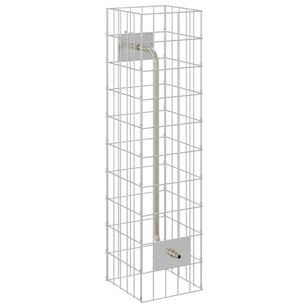 Gabion Oszlop Ezüst 25 x 25 x 100 cm Rozsdamentes acél