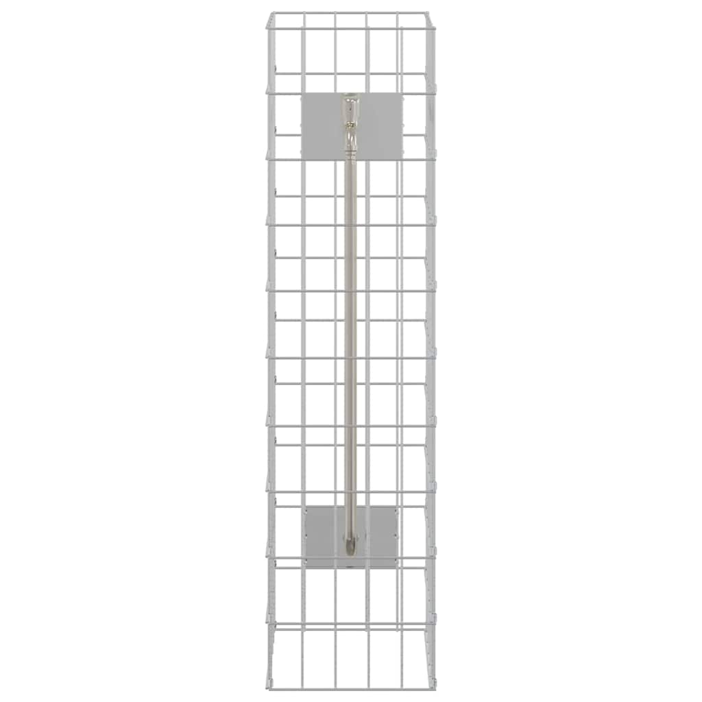 Gabion Oszlop Ezüst 25 x 25 x 100 cm Rozsdamentes acél