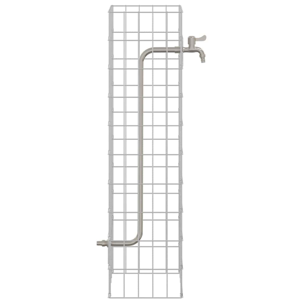 Gabion Oszlop Ezüst 25 x 25 x 100 cm Rozsdamentes acél