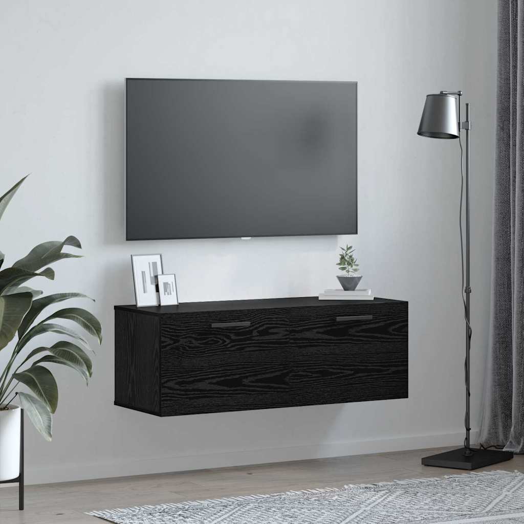 Fali Szekrény Musta tammi 100 x 36.5 x 35 cm Faanyag