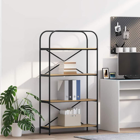 Könyvespolc kézműves tölgy 80 x 30 x 146 cm Faanyag