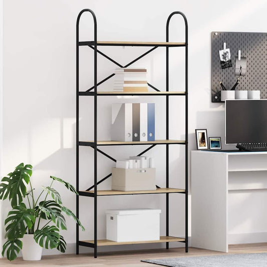 Könyvespolc sonoma tölgy 80 x 30 x 183 cm Faanyag