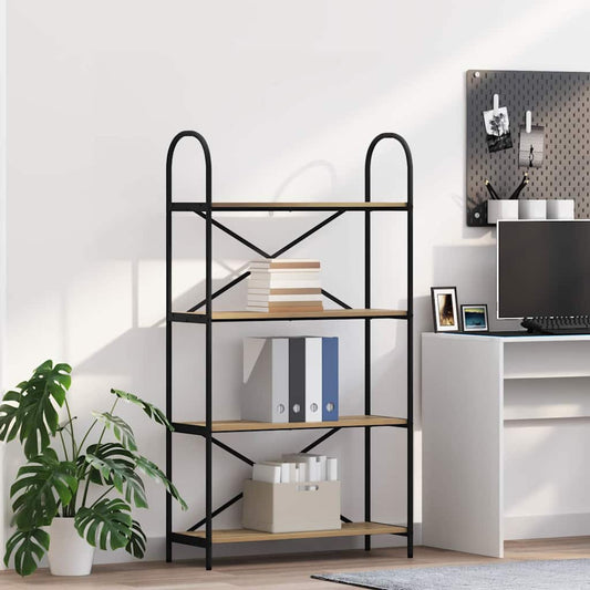 Könyvespolc kézműves tölgy 80 x 30 x 146 cm Faanyag