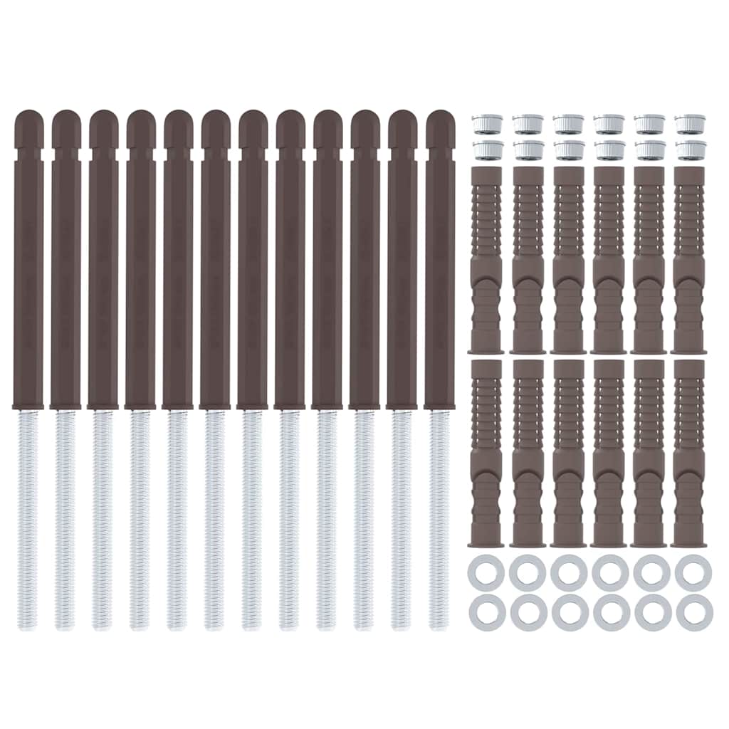 Lebegő polctartók 12 pcs Barna Ø10 x 170 mm Acél