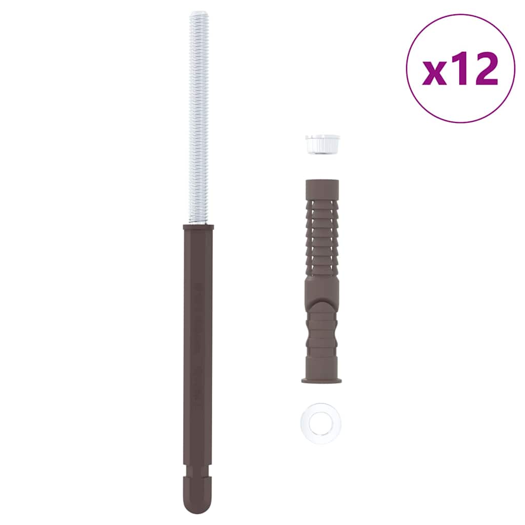 Lebegő polctartók 12 pcs Barna Ø10 x 170 mm Acél