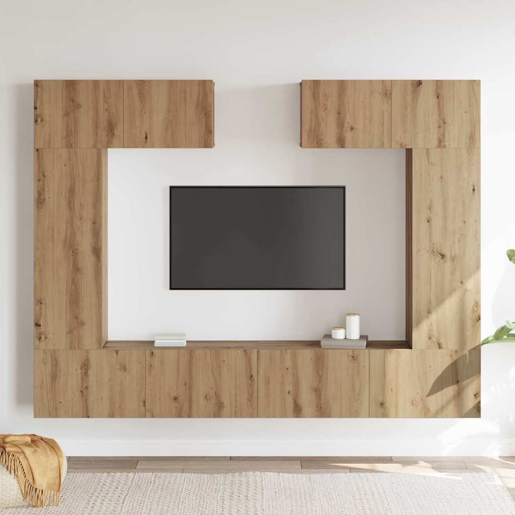 TV Szekrény Szett 6 pcs kézműves tölgy 200 x 30 x 150 cm