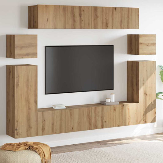 TV szekrény 8 pcs Barna 30.5 x 30 x 90 cm Faanyag