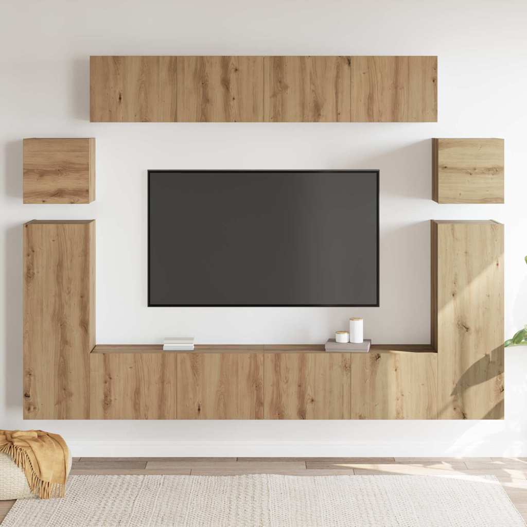TV szekrény 8 pcs Barna 30.5 x 30 x 90 cm Faanyag
