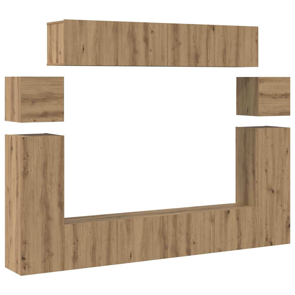 TV szekrény 8 pcs Barna 30.5 x 30 x 90 cm Faanyag
