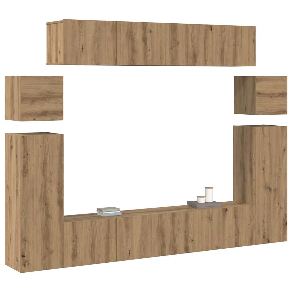 TV szekrény 8 pcs Barna 30.5 x 30 x 90 cm Faanyag