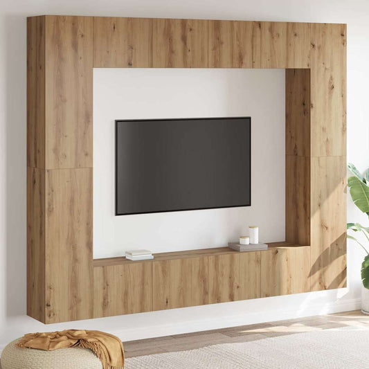 TV szekrény 8 pcs Barna 221 x 30 x 180 cm Faanyag