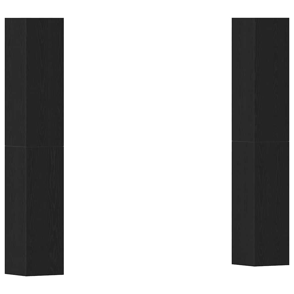 TV Szekrény Szett 4 pcs Musta tammi 30.5 x 30 x 90 cm Faanyag