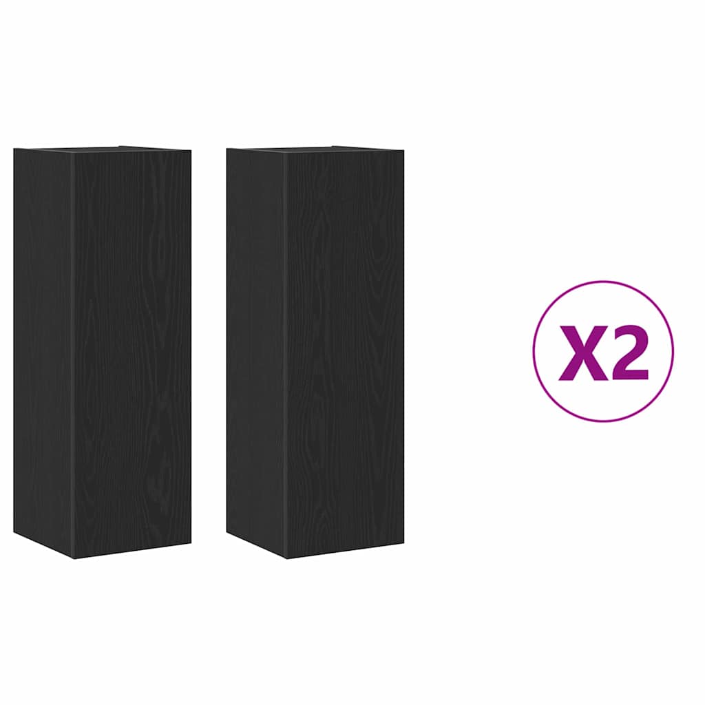TV Szekrény Szett 4 pcs Musta tammi 30.5 x 30 x 90 cm Faanyag