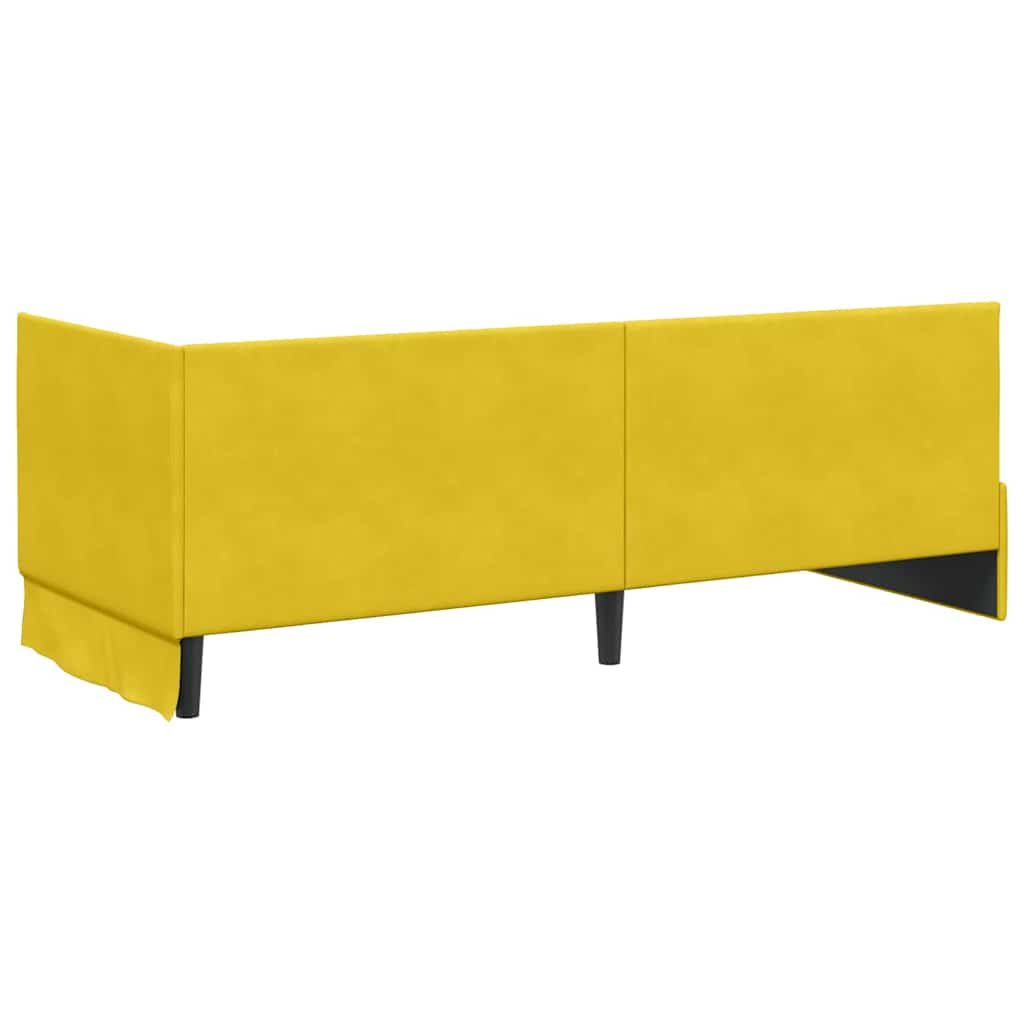 Sarokágy keret fejtámlával Sárga 80 x 200 cm Bársony