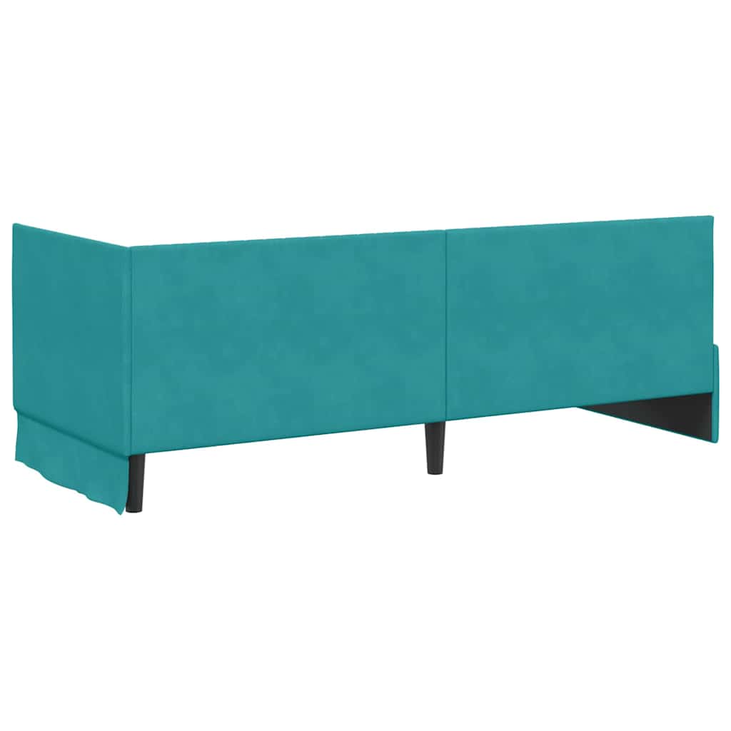 Sarokágy keret fejtámlával Türkiz 80 x 200 cm Bársony