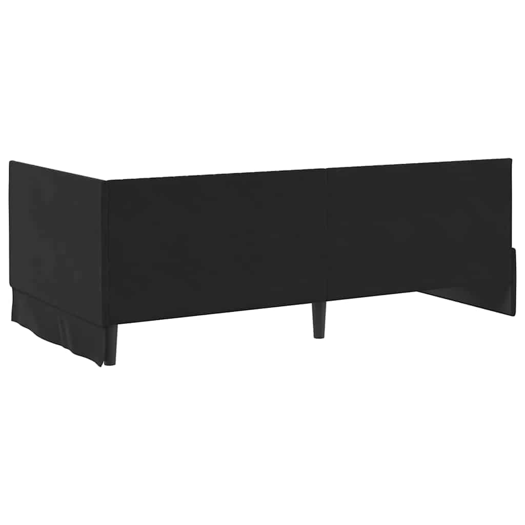 Sarokágy keret fejtámlával Fekete 100 x 200 cm Bársony