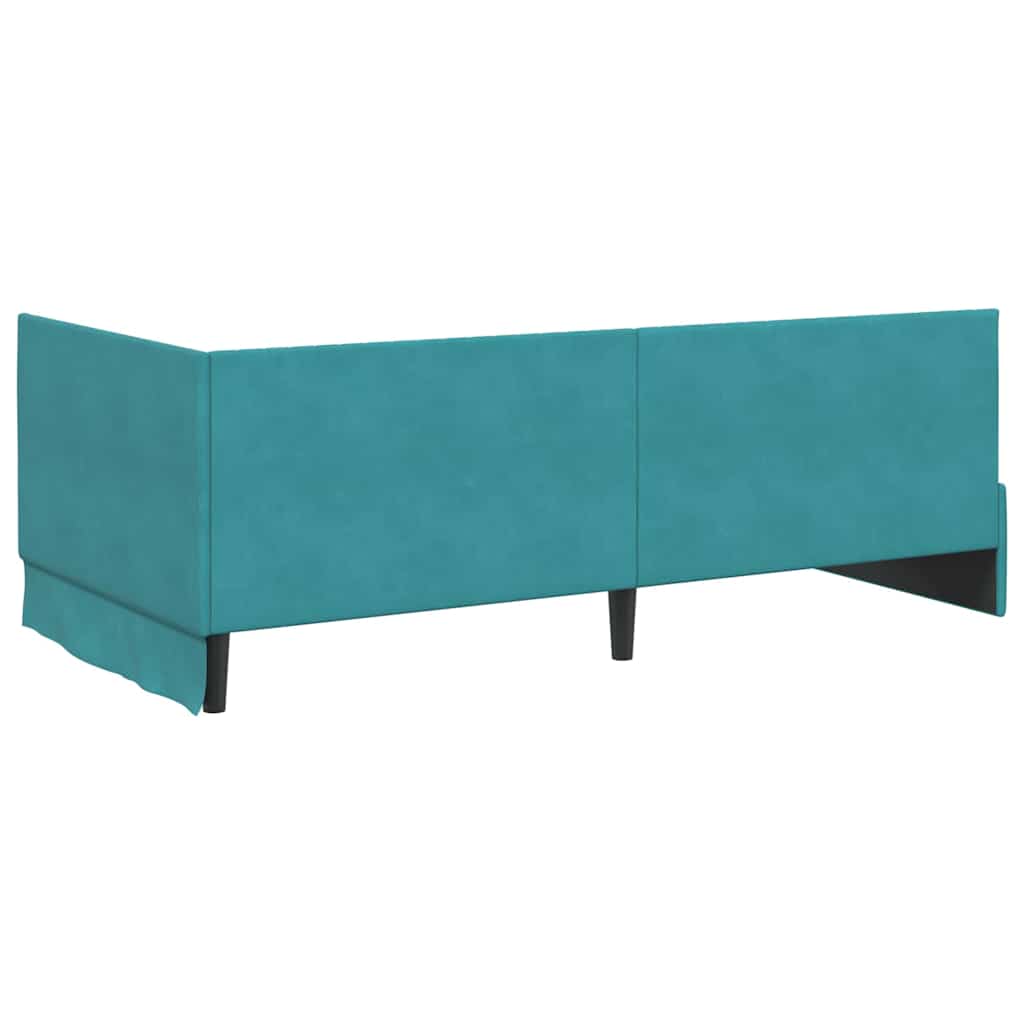 Sarokágy keret fejtámlával Türkiz 100 x 200 cm Bársony