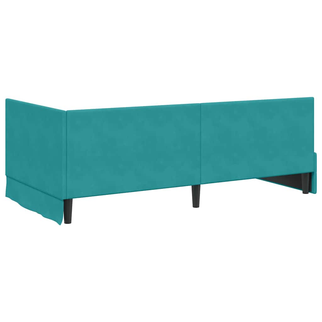 Sarokágy keret fejtámlával Türkiz 100 x 200 cm Bársony
