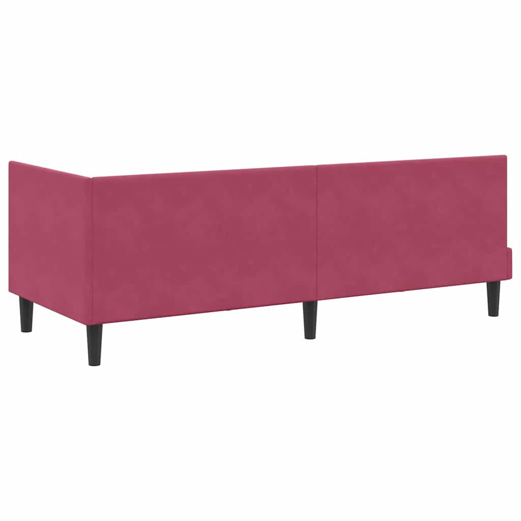 Sarokágy keret fejtámlával bordó 80 x 200 cm Bársony
