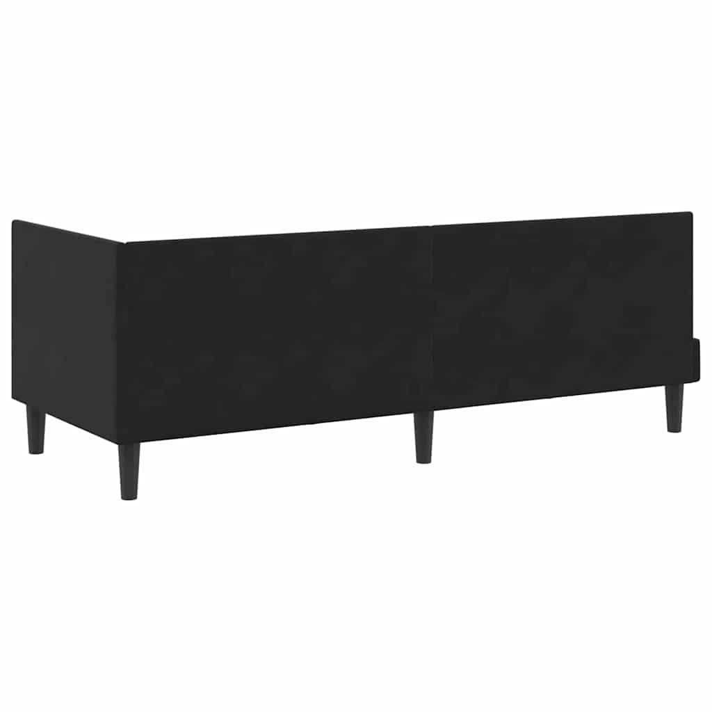 Sarokágy keret fejtámlával Fekete 80 x 200 cm Bársony