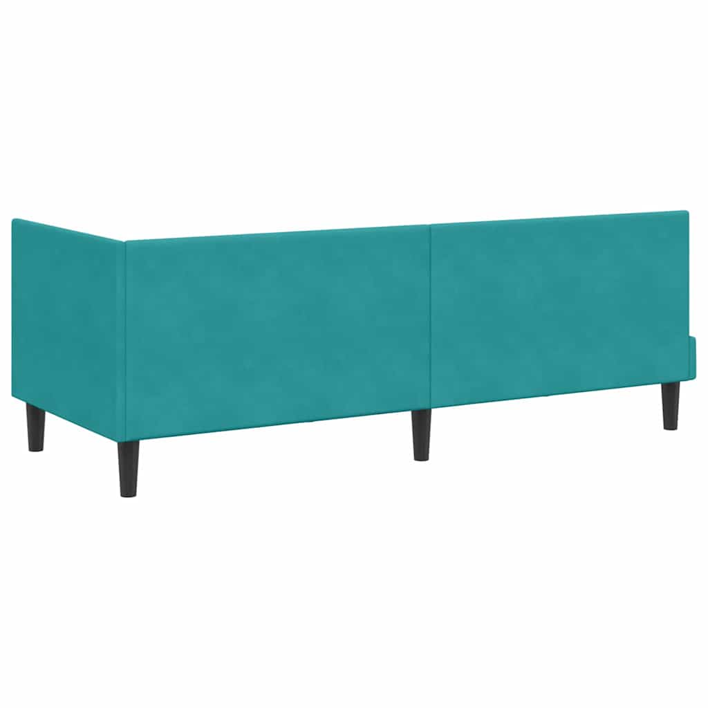 Sarokágy keret fejtámlával Türkiz 80 x 200 cm Bársony