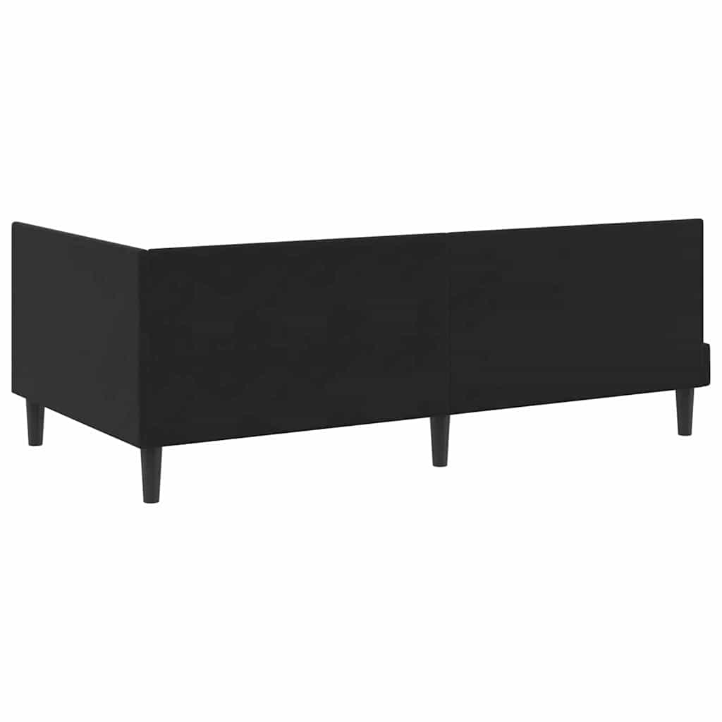 Sarokágy keret fejtámlával Fekete 90 x 200 cm Bársony