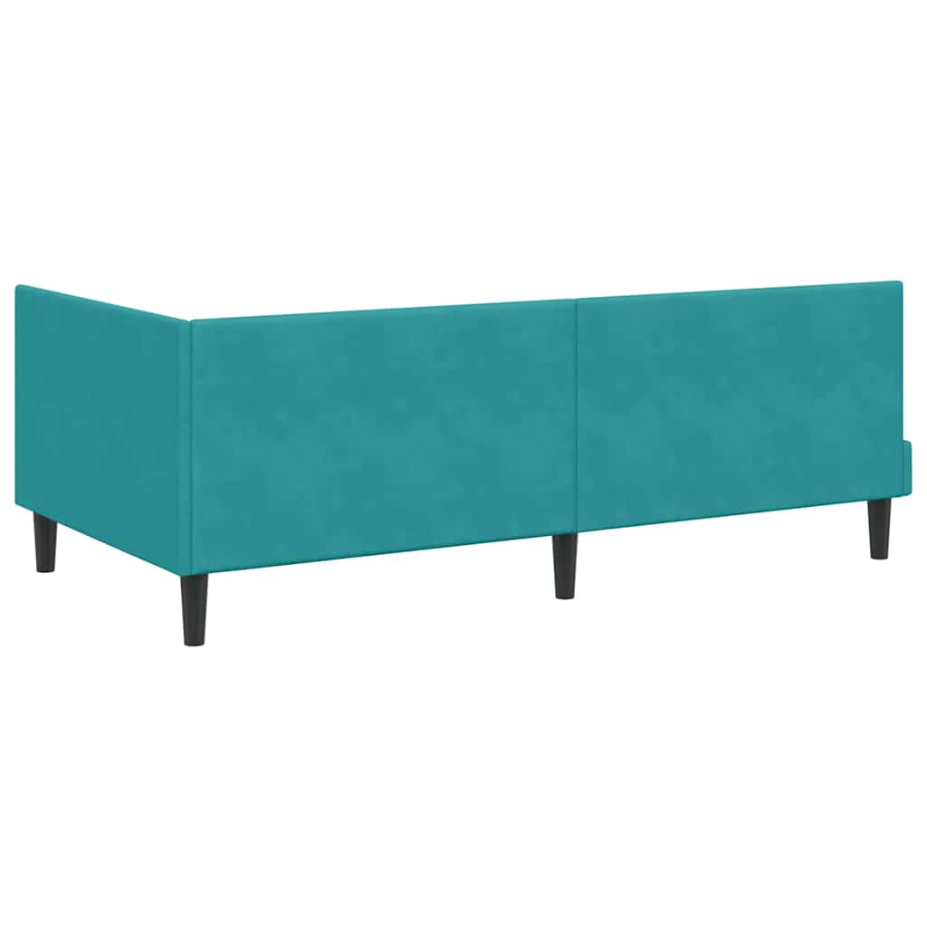 Sarokágy keret fejtámlával Türkiz 90 x 200 cm Bársony